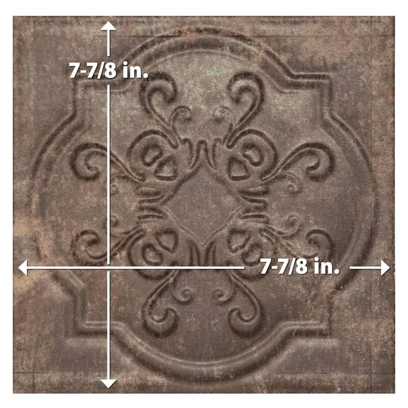 Merola Tile Ritz Ossidato Nero 7-7/8" x 7-7/8" Ceramic Wall Tile