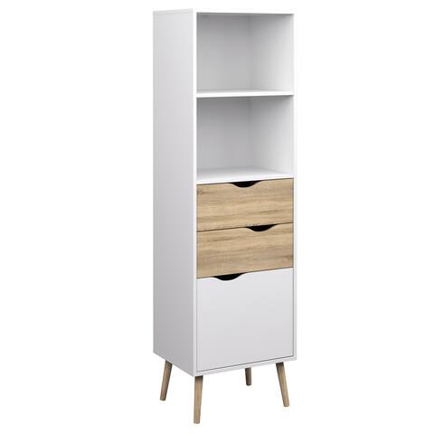 Carson Carrington Kristiansund White Oak 2-drawer 1-door Bookcase