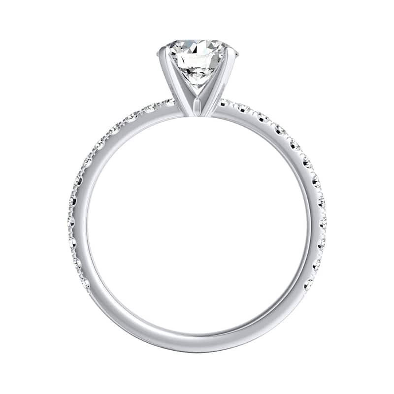 Auriya 14k Gold 1 1/2ct Moissanite and Diamond Engagement Ring 1/3ctw