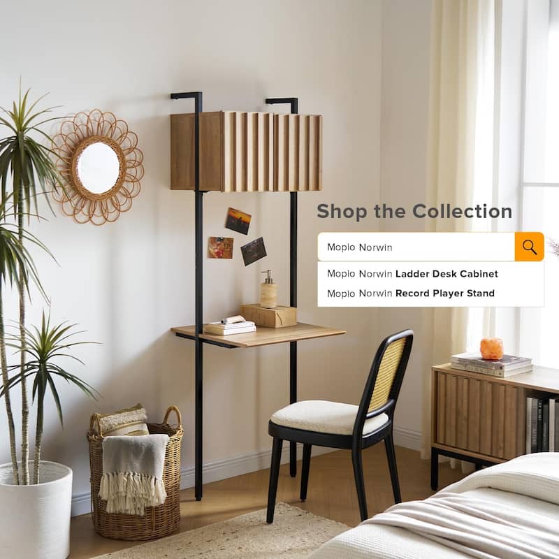 mopio Norwin 5-Tier Ladder Shelf, 3-Tier Ladder Shelf Cabinet & Ladder Desk Cabinet