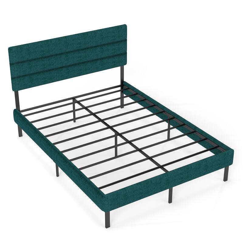Queen Upholstered Platform Bed Frame with Headboard and 14" Underbed Storage