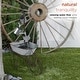 preview thumbnail 5 of 12, Alpine Corporation 36" Tall Rustic Wheelbarrow and Watering Can Fountain Yard Decoration
