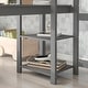 preview thumbnail 8 of 25, Full Loft Bed Pine Kids Bed with Desk Shelves and Ladder, Grey