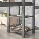 preview thumbnail 8 of 25, Full Loft Bed Pine Kids Bed with Space Storage Bulit-in Desk Shelves and Ladder, Grey