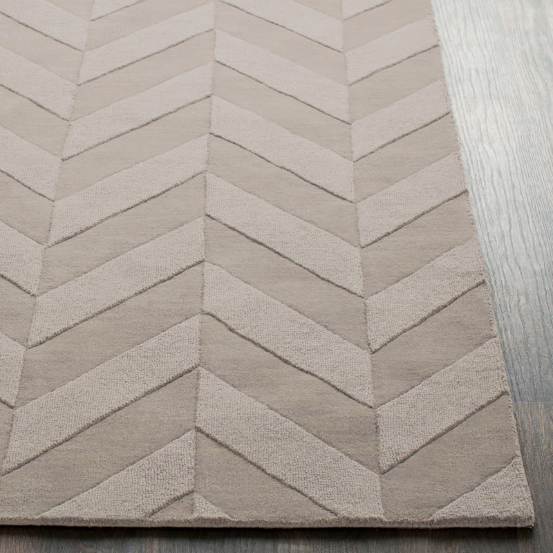 Hand-Woven Ann Tone-on-Tone Zig-Zag Wool Area Rug