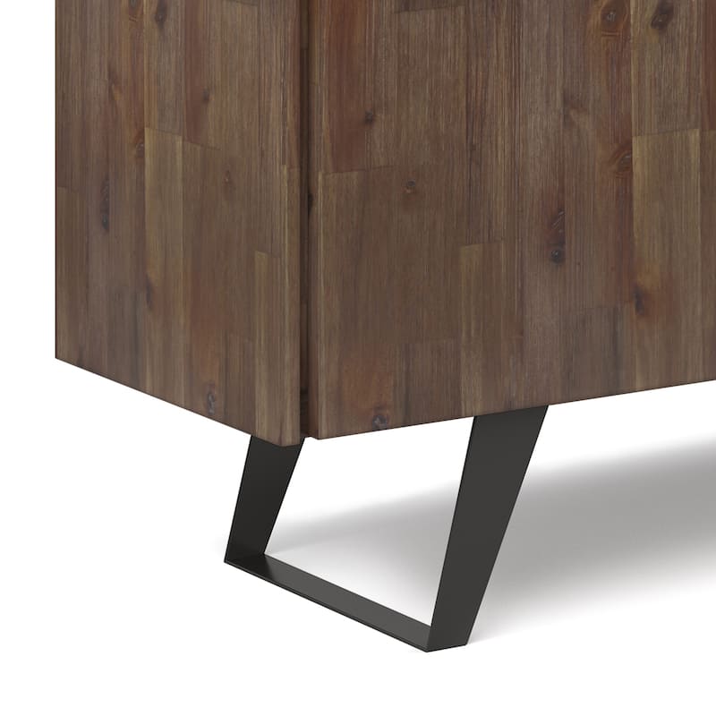 WYNDENHALL Mitchell Metal 60 inch Wide Rectangle Modern Industrial Sideboard Buffet in OAK WOOD - 60'' x 17'' x 30