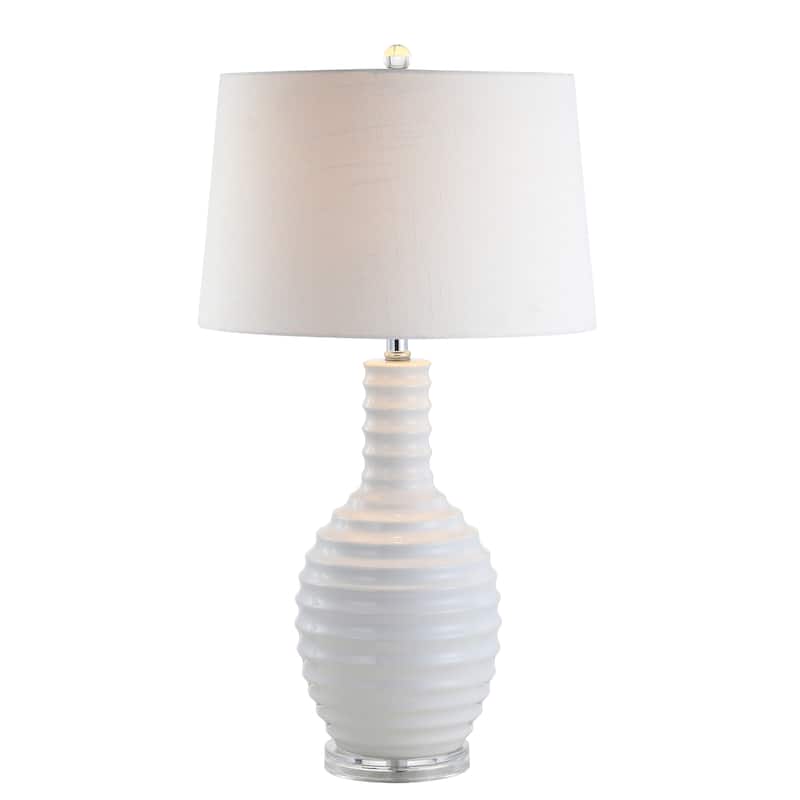 Dallas 29.5" Ceramic LED Table Lamp, White by JONATHAN Y