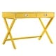 preview thumbnail 57 of 78, Kenton X Base Wood Accent Campaign Writing Desk iNSPIRE Q Modern Yellow