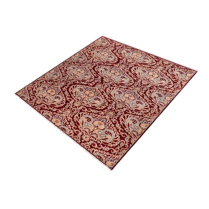 Boho Chic Ziegler Dalton Red Blue Hand-Knotted Wool Rug - 7'11'' x 8'9''