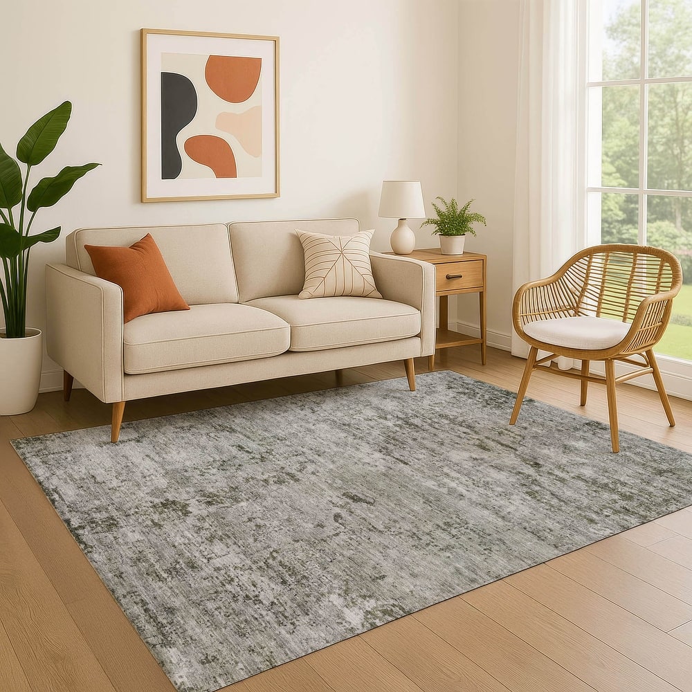 Premium Washable Super Soft Solid Abstract Mayfield Rug