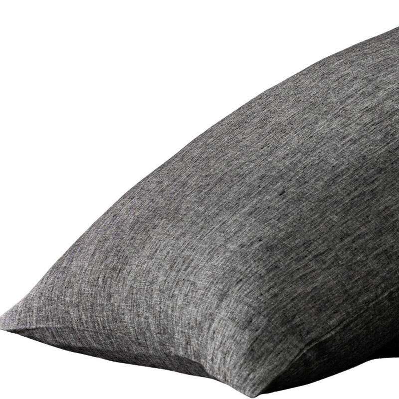 HomeRoots Set of Two Onyx Linen Pillowcases