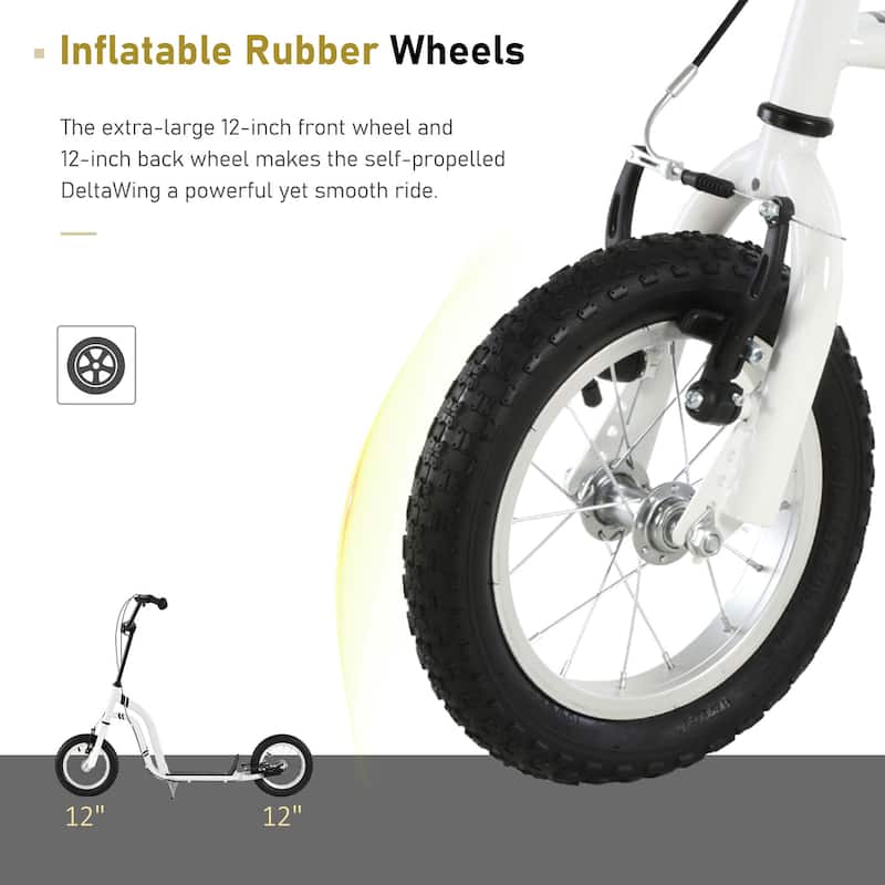 Children’s Scooter with Adjustable Height and Rubber Inflatable Wheels for Indoor or Outdoor Fun
