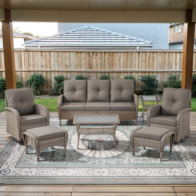 Gymojoy Outdoor Wicker Patio Furniture Sofa Chair Set Weather-Resistant