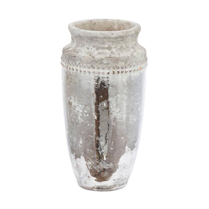 A&B Home Silver and Brown Ceramic Vase