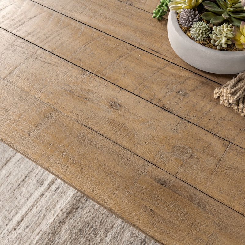 Classic Home Crest 78" Reclaimed Pine Wood Dining Table in Natural