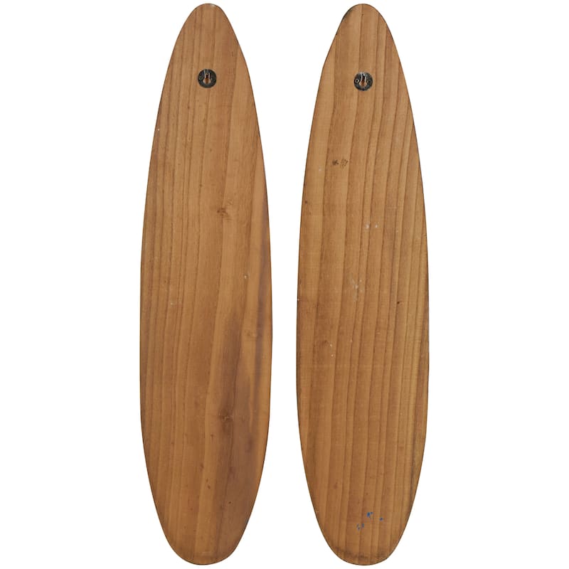 Wood Surfboard Wall Hook - Set of 2 White - Roche River Decor - 4"W x 6"L x 27"H