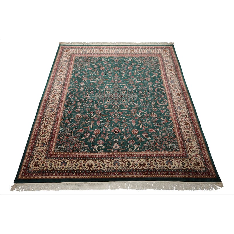 8x10 Hand Knotted Wool Emerald Kazan Pande Cameron Silky sheen Rug - 8' x 10'