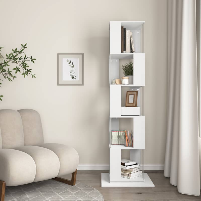 Floor Rack Simple Bookcase with Acrylic plate Student Multi-Function Creative Bookshelf for Living Room
