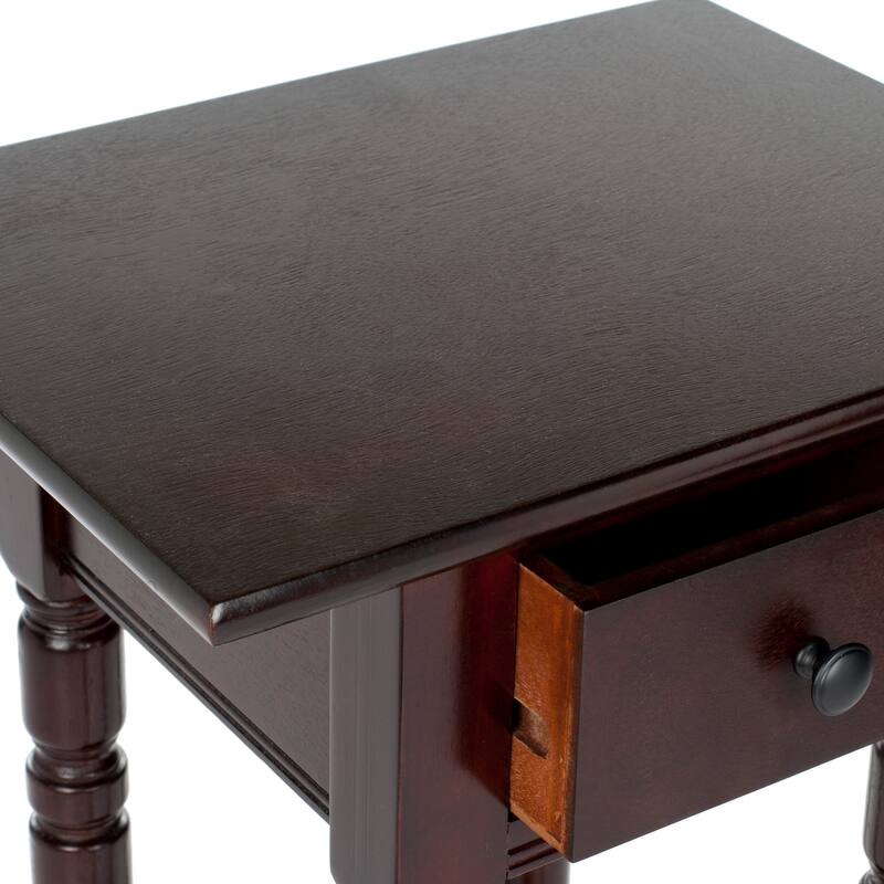 SAFAVIEH Arrie Black Accent Table - 17.7" x 13.8" x 31.9" - 18Wx14Dx32H - Dark Cherry