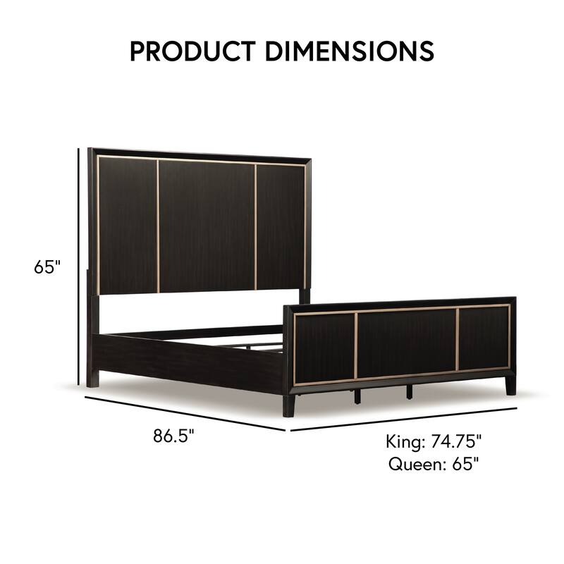 Furniture of America Nyx Modern Espresso Solid Wood Panel Bed