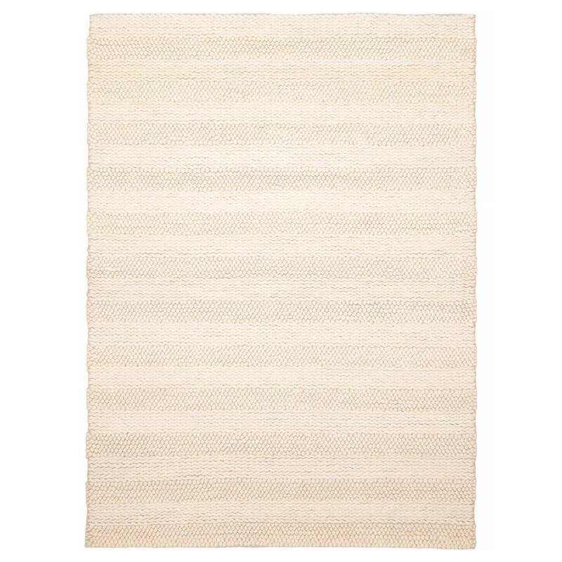 ECARPETGALLERY Braid weave Sienna Cream Wool Rug - 5'1 x 6'11 - Cream - 5'1 x 6'11