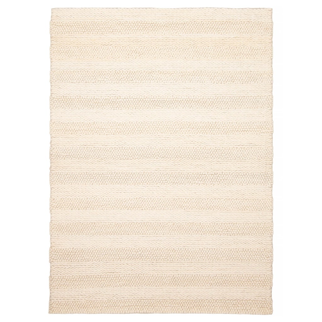 ECARPETGALLERY Braid weave Sienna Cream Wool Rug - 5'1 x 6'11