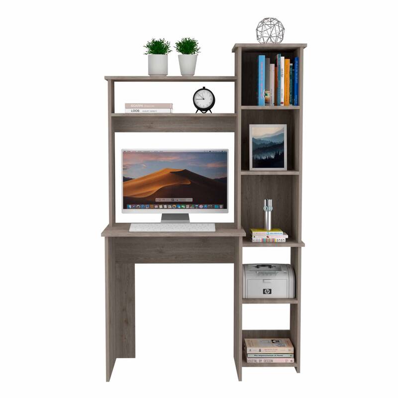 Marston 6-Shelf Writing Desk with Built-in Bookcase