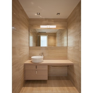 Eglo Tomero LED Vanity Light w/ Brushed Gold Finish and Acrylic Shade