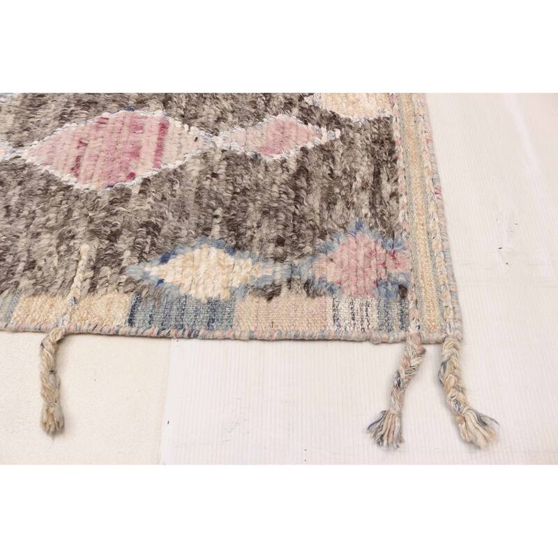 ECARPETGALLERY Hand-knotted Tangier Dark Brown Silk, Wool Rug - 8'0 x 10'2