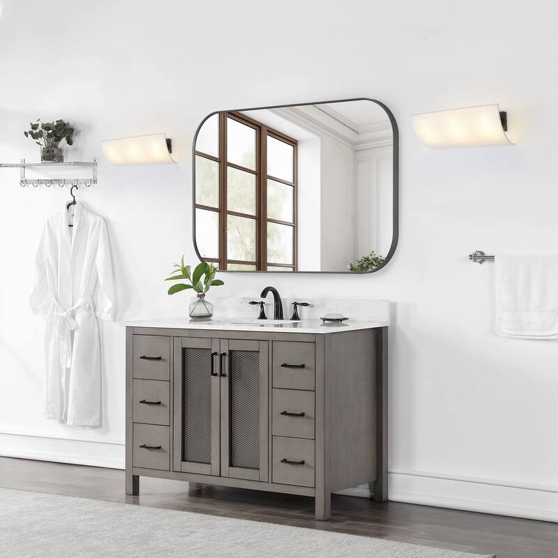 3-Light Modern Minimalist Rectangular Black & White Wall Sconce - Matte Black