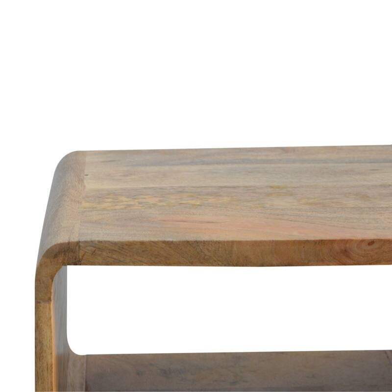 Artisan Furniture Solid Wood Curved Open Nightstand