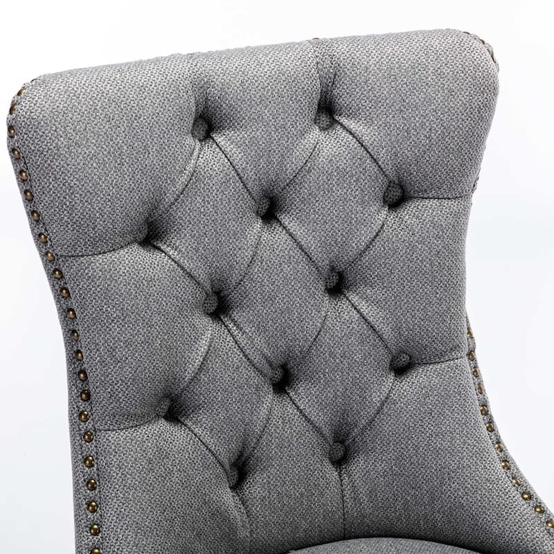 Contemporary Flax Upholstered Linen Dining Chair