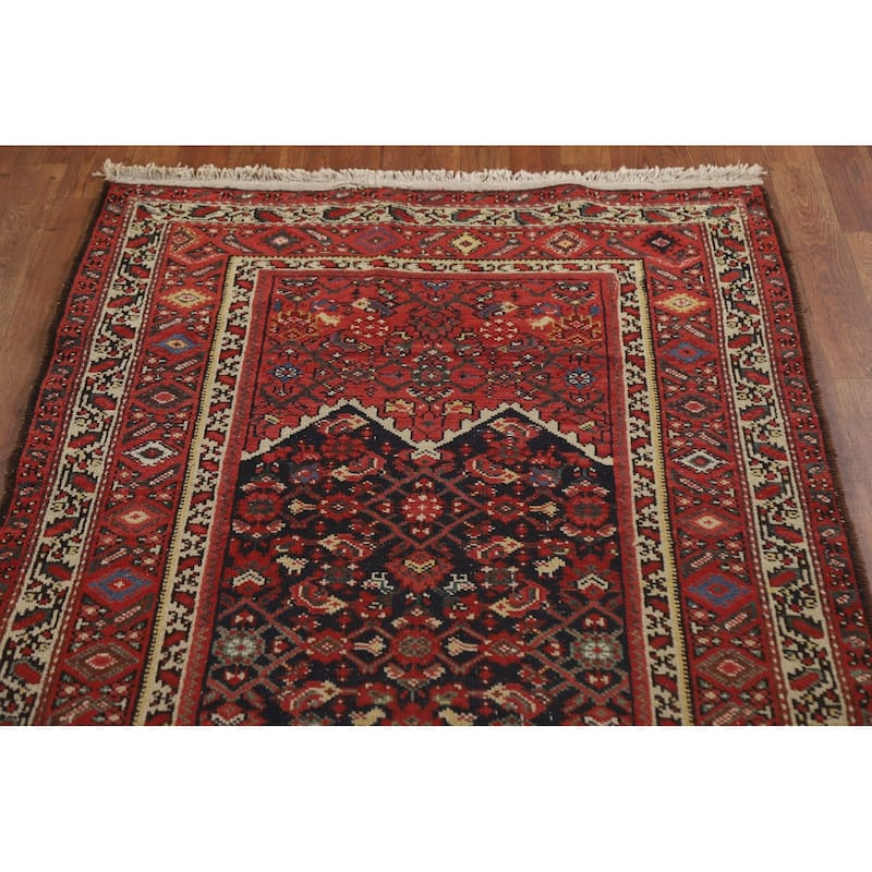 Pre-1900 Antique Bakhtiari Persian Runner Rug Handmade Wool Carpet - 3'4"x 15'8"