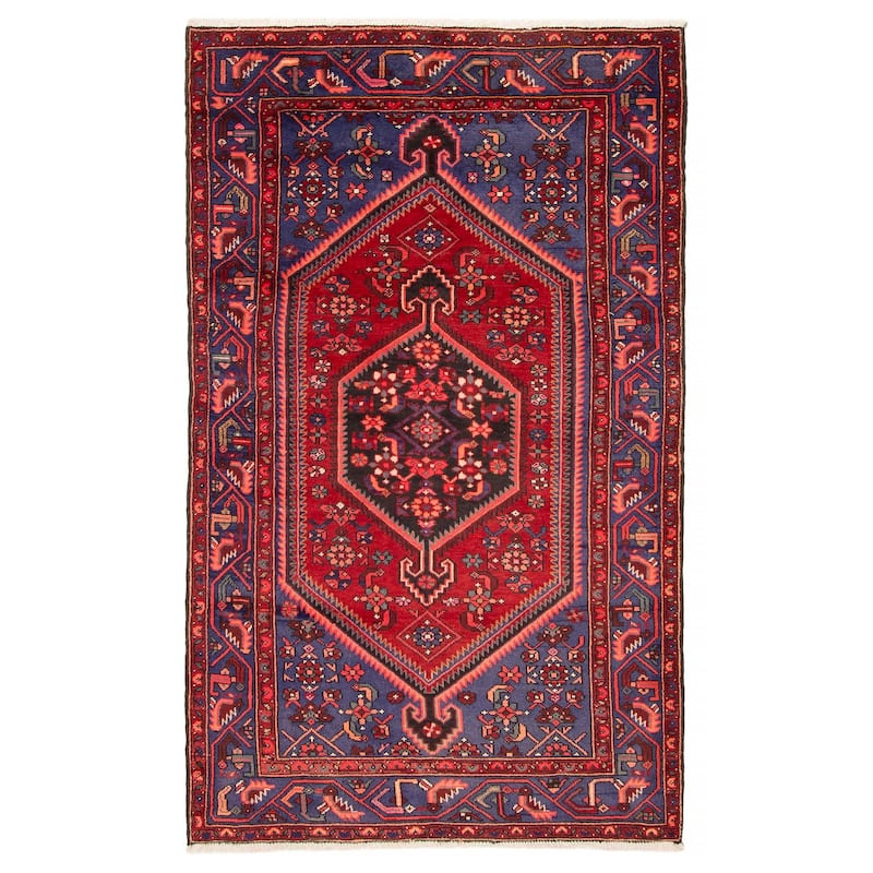 ECARPETGALLERY Hand-knotted Andelz Red Wool Rug - 4'3 x 6'9 - Red - 4'3 x 6'9