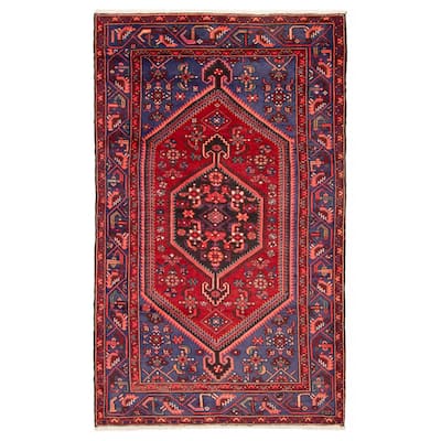 ECARPETGALLERY Hand-knotted Andelz Red Wool Rug - 4'3 x 6'9