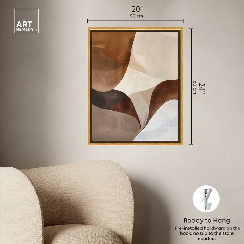 Art Remedy Dream Away Ii Framed Abstract Shapes 1 Piece Canvas Wall Art