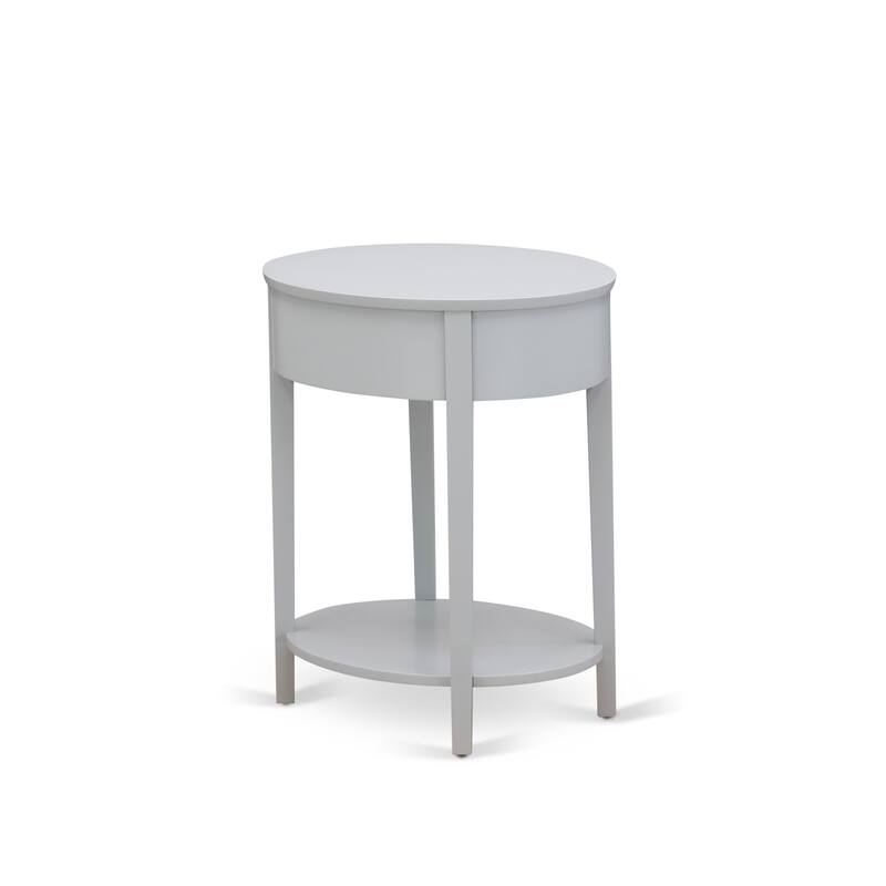 East West Furniture Mid Century Modern Nightstand with 1 Wood Drawer, Stable and Sturdy Constructed -(Finish Option)