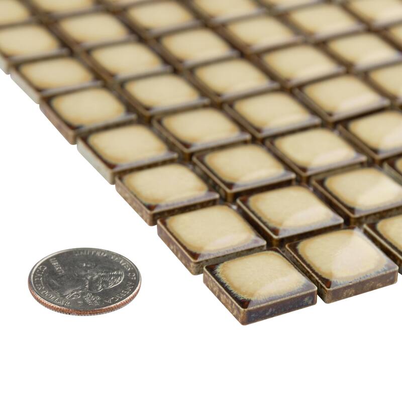Merola Tile Hudson Edge Caffe 12-1/4" x 12-1/4" Porcelain Floor and Wall Tile