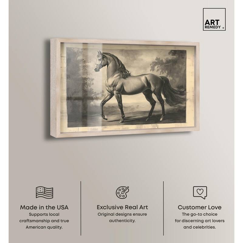 Sketch of a Stallion Shadowbox by Art Remedy