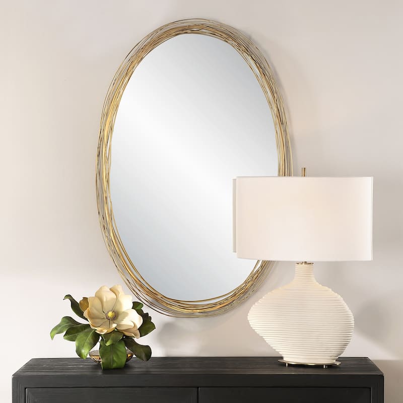 Uttermost 08226 Gillian 26"W x 38-3/4"H Oval Flat Accent Mirror