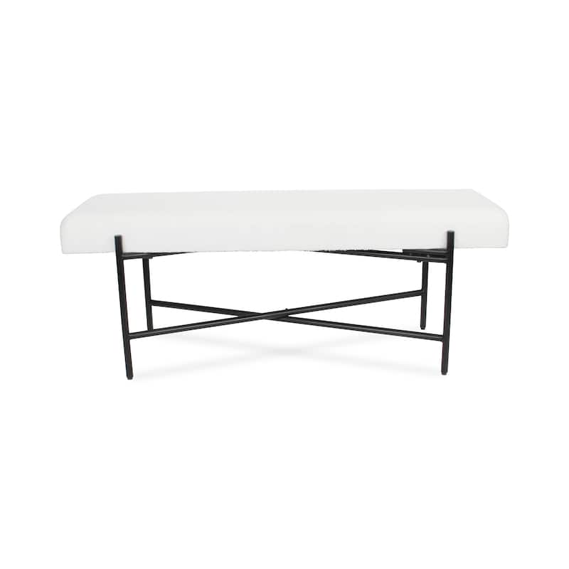Tingri Modern White Cushion Top Entryway Bench On Sale Bed Bath