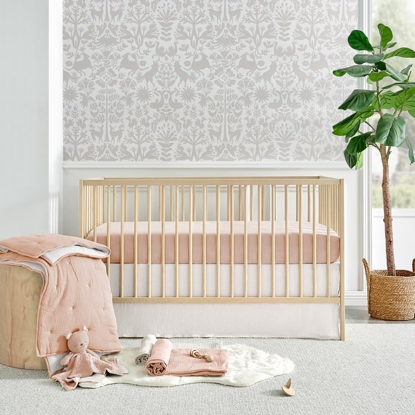 slide 2 of 5, Cloud Muslin Pink/White 5pc Bedding Set - Levtex Baby