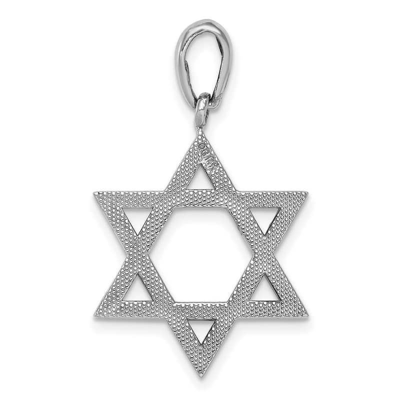 Curata 14k White Gold 18" 22mmx20mm Solid Polished Star of David Pendant Necklace Necklace