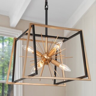 Alestair Modern Sputnik Chandelier Black Gold Pendant light for 