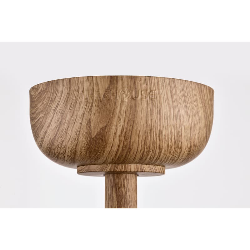 Oren 27 Inch Wood Grain Farmhouse Style Fandelier with Remote