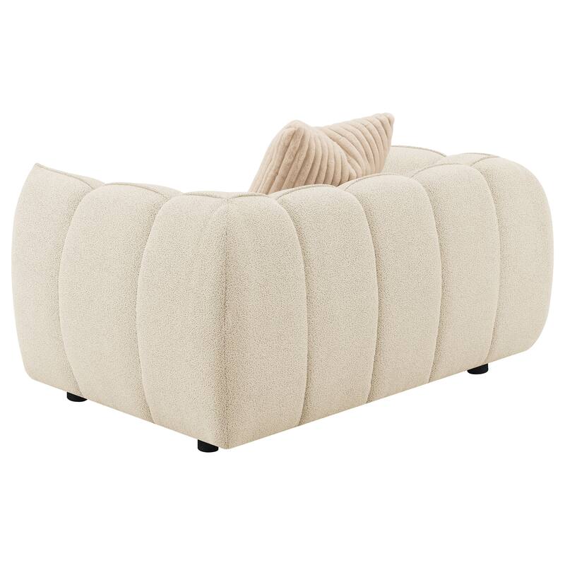 Winchester Boucle Upholstered Chair And A Half Sand Pebble