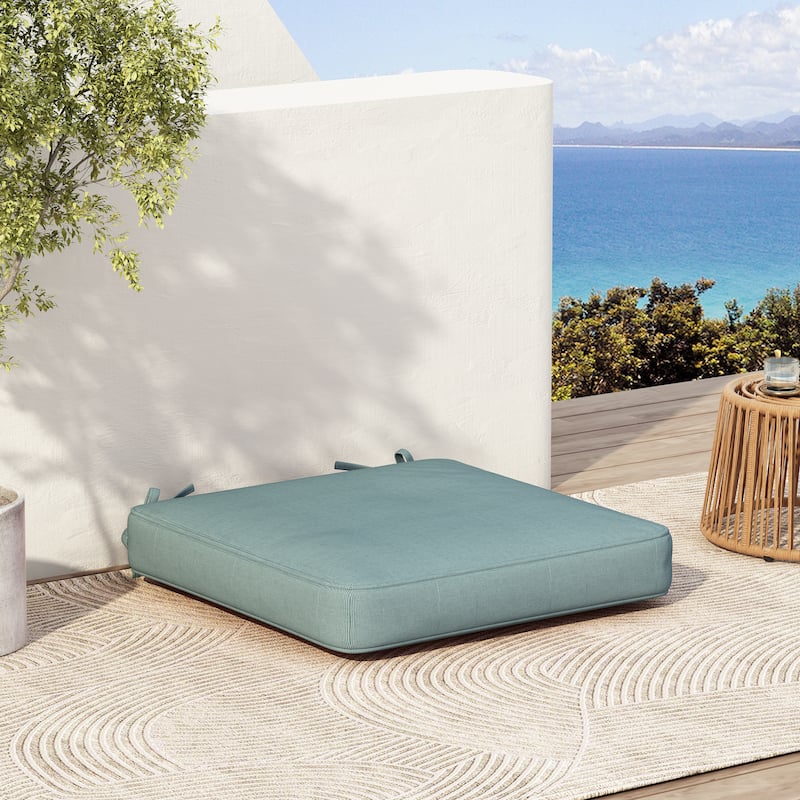 Christopher Knight Home - Noah Outdoor Dining Chair Cushion with All-Day Comfort and Secure Stay-Put Ties - Teal