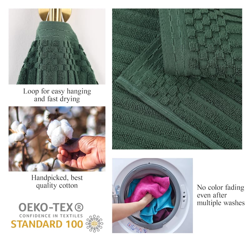 Superior Soho Ribbed Cotton Hand Towel Set of 4