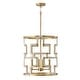 preview thumbnail 1 of 2, Hala 18.25" 4-light Patinaed Brass/ Bleached Natural Jute Foyer Pendant