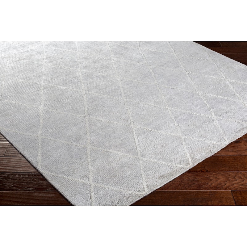 Silver Orchid Rogers Hand-Knotted Viscose Area Rug